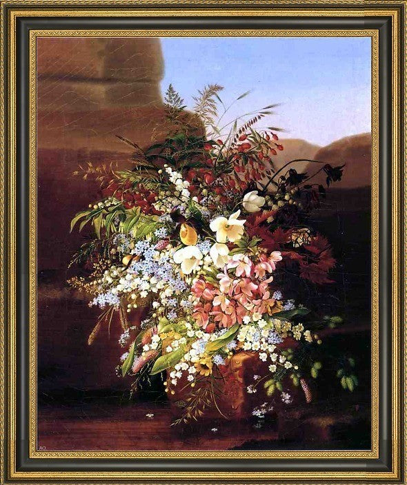 Adelheid Dietrich Floral Still Life Framed Premium Canvas Print, 16"x20"