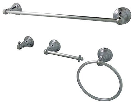 Kingston Brass 4-Piece Bathroom Accessory Set, Polished Chrome