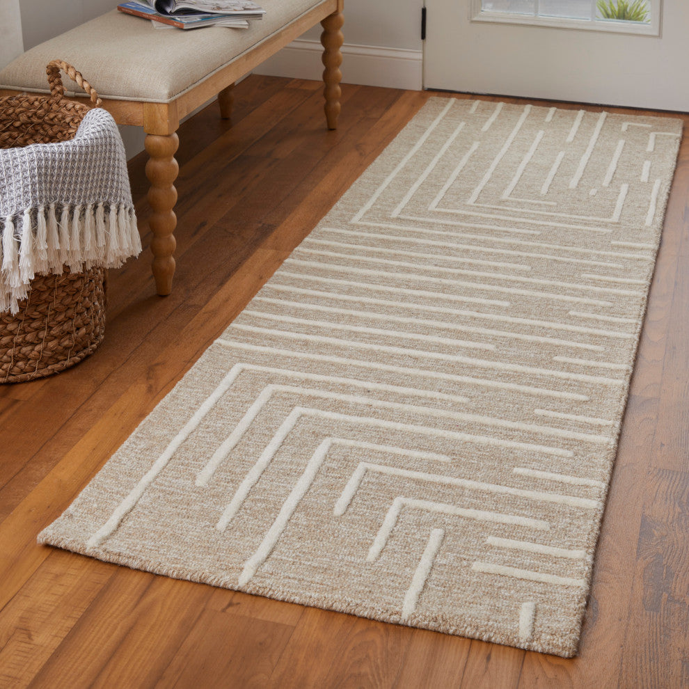 Fenner T8003 Transitional/Farmhouse/Casual Area Rug, 2'6"x8'