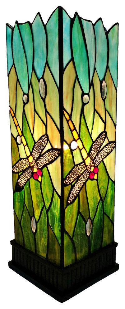 Tiffany Style Dragonfly Accent Table Lamp 18" Tall