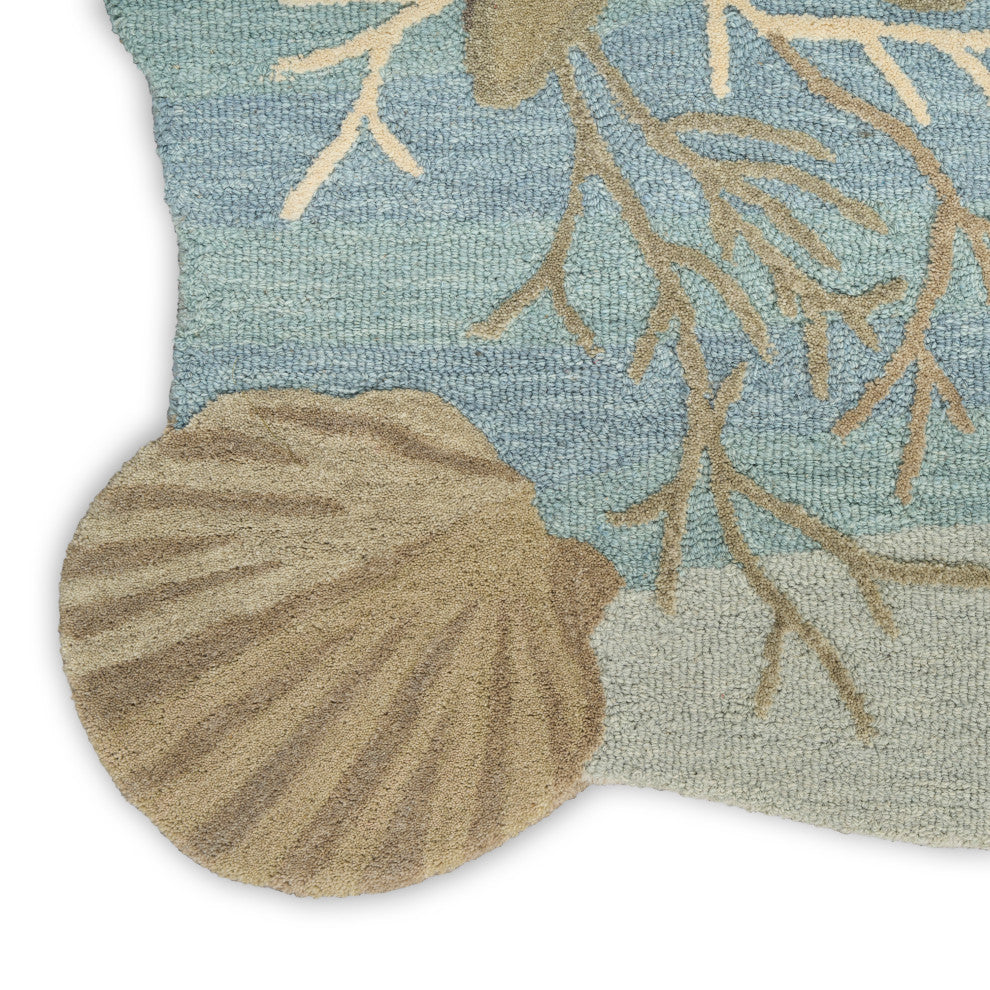 Nourison Waterside 7'9" x 9'9" Blue Coastal, Nautical and Beach Indoor Rug