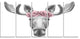 "Moose With Floral Head Wreath Moose" Wall Art, 60"x28", 5-Panels