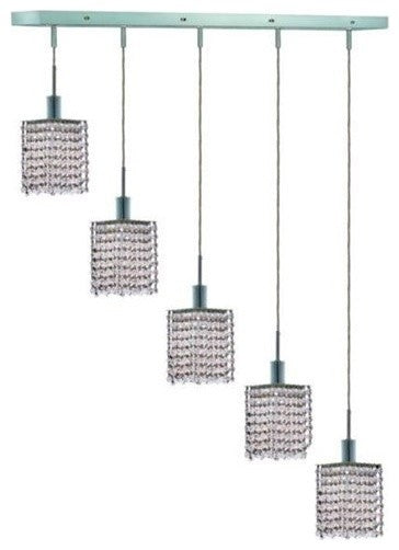 Elegant Mini Pendant, Chrome Finish With Royal Cut Crystal