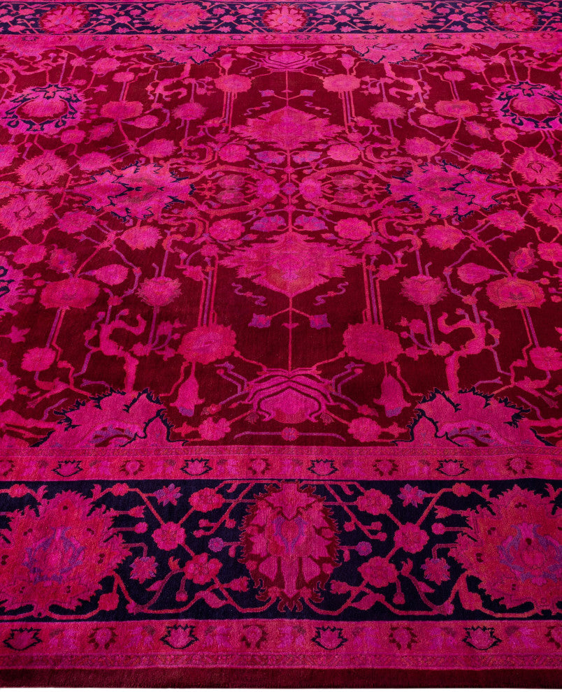 Overdyed One-of-a-Kind Hand-Knotted Area Rug Purple, 8' 1" x 10' 5"