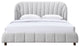 Safavieh Couture Tillie Channel Tufted Bed, Walnut/Light Grey, Queen