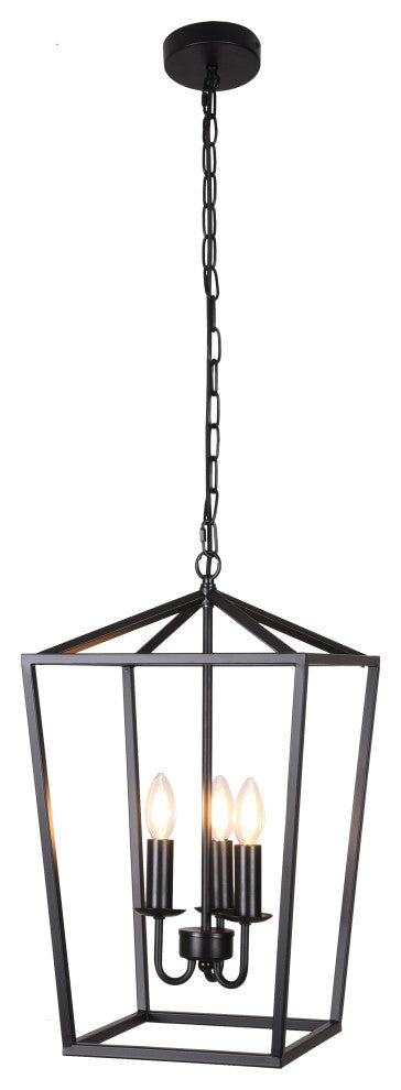JL Styles Inc Black 3-Light Lantern Pendant