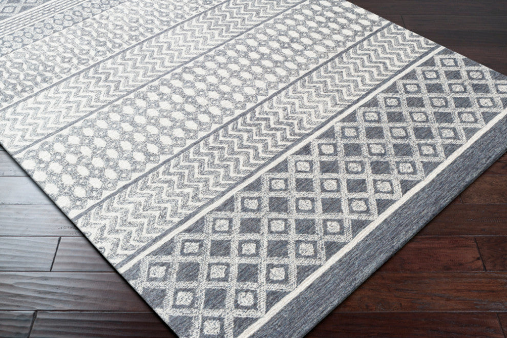 Surya Maroc MAR2300 Bohemian Area Rug, Charcoal, 10' x 14' Rectangle
