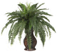 Boston Fern With Urn Silk Plant