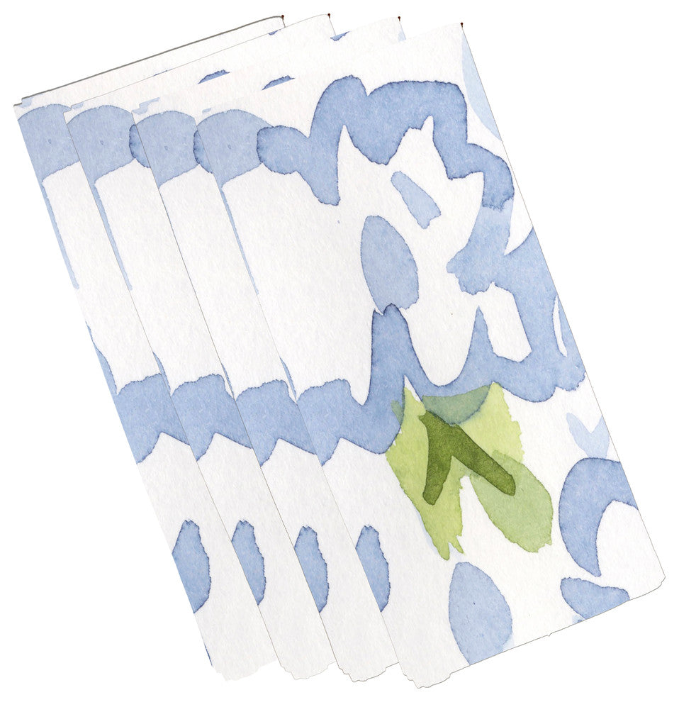 Gardenia Floral Print Napkins, Set of 4, White, 19"