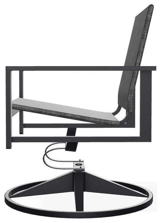 Tribeca Sling Outdoor Swivel Rocker, Augustine Shadow/Black