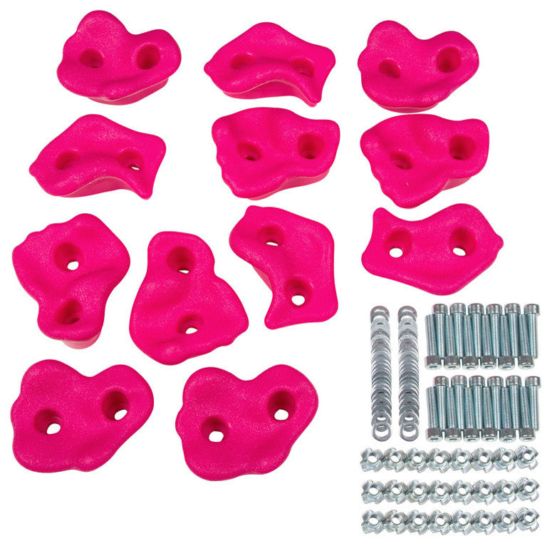 Large Textured Rock Holds, Pink
