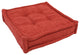 20" Square Corded Floor Pillow With Button Tufts, Cardinal Red