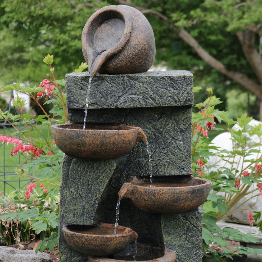 Sunnydaze Cascading Earthenware Pottery Stream Water Fountain, 39"