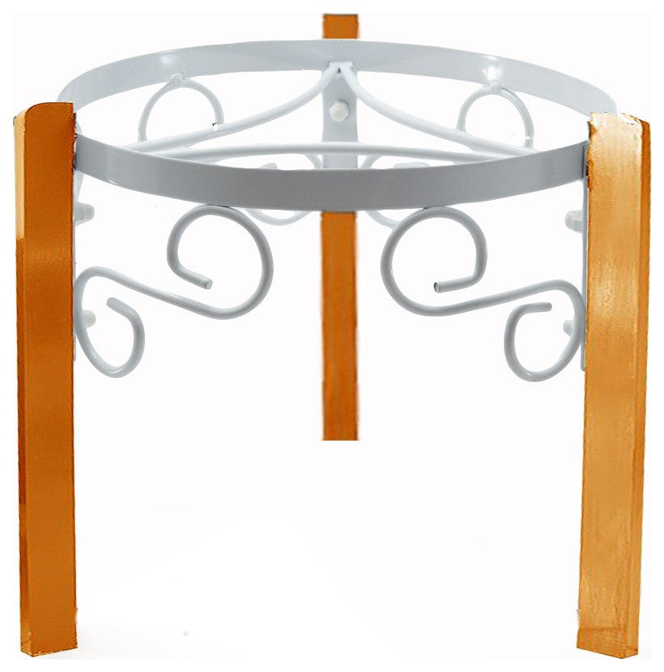 Goldwell Designs 7.5" Metal & Wood Counter Stand, White Metal