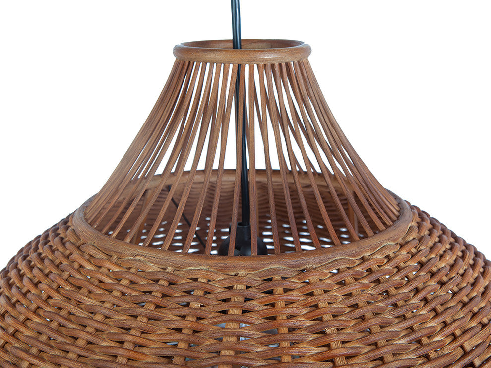 Handoven Wicker Pear Pendant Lamp, Natural, Brown