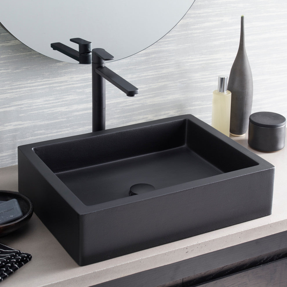 Nipomo NativeStone Bathroom Sink, Charcoal