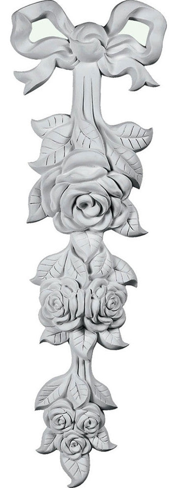 5 1/8"W  x 15 3/4"H x 1 5/8"P Medium Rose Drop Onlay