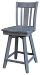 San Remo Counter Height Stool with 24 in. H Swivel Seat in Heather Gray