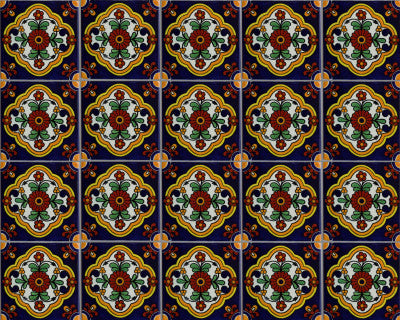 2x2 36 pcs Zarza Talavera Mexican Tile