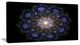 "Blue Abstract Fractal Mandala Flower" Floral Wall Art Canvas, 32"x16"