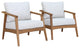 Modern Eucalyptus Armchairs With Olefin Cushions, Set of 2