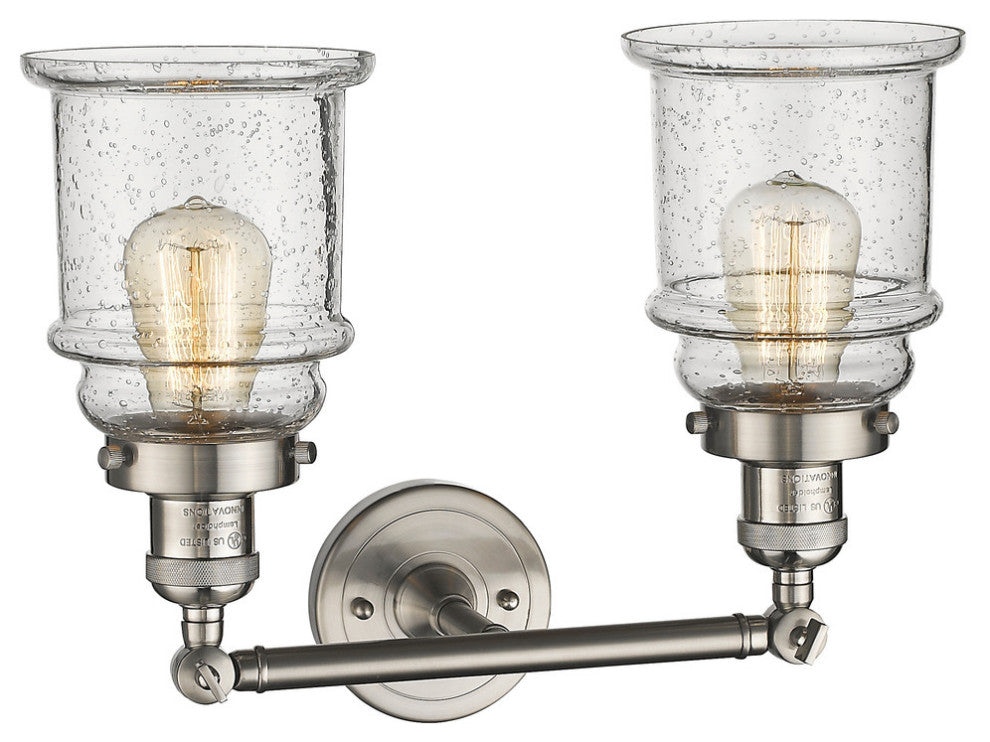 Canton 2-Light LED Bath Fixture, Brushed Satin Nickel, Glass: Seedy