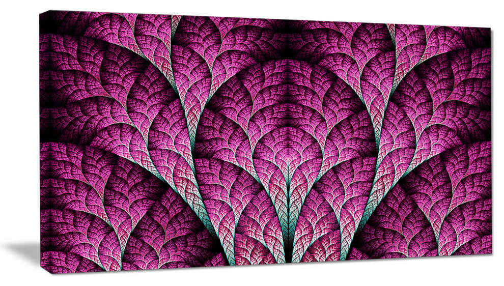 Exotic Pink Biological Organism, Abstract Art on Canvas, 40x20