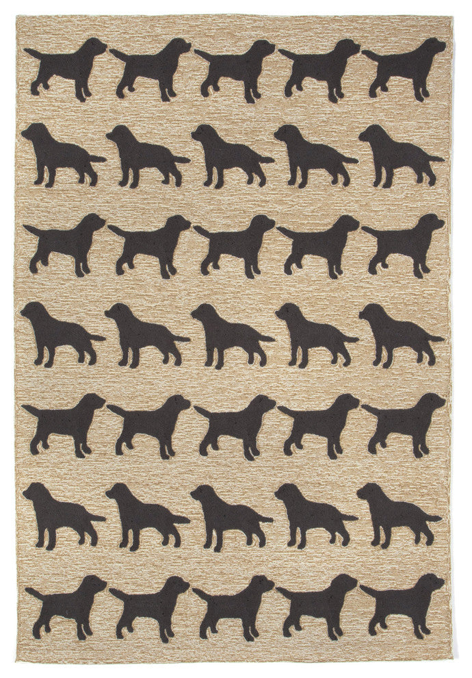 Frontporch Doggies Indoor/Outdoor Rug Black 5'x7'6"
