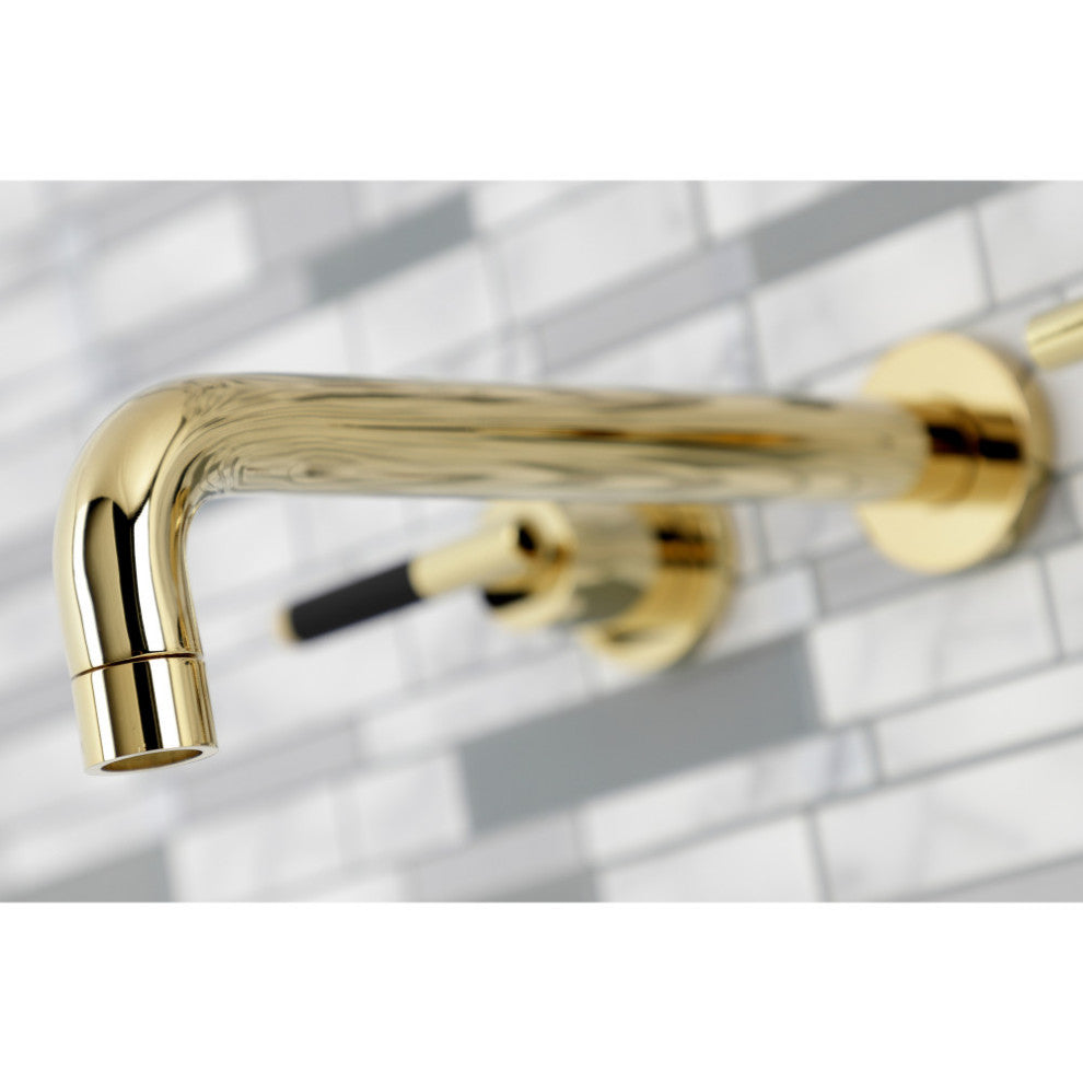 KS8022CKL Two-Handle Wall Mount Tub Faucet, Polished Brass