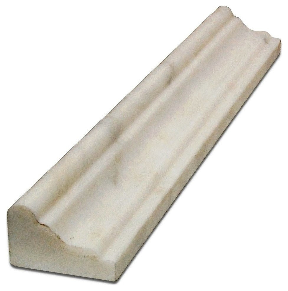 Carrara White Chair Rail Polished Molding , 10 Pieces