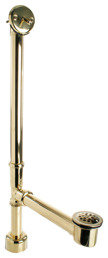 Beehive Grid All Exposed Bath Waste - 22" Make-Up In Polished Brass