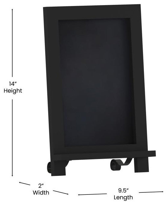 Canterbury Magnetic Chalkboard WithMetal Scrolled Legs, Hang or Countertop Board, Black