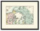 North Pole Stieler Vintage Map Print On Canvas With Picture Frame 16" X 21"
