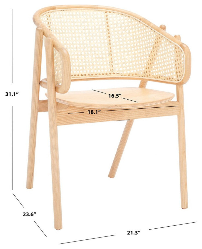 Safavieh Couture Emmy Rattan Back Dining Chair, Natural