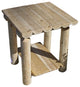 Rustic White Cedar Log Two-Tiered End Table