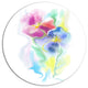 Colorful Floral Watercolor Sketch, Floral Large Disc Metal Artwork, 23"