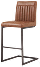 Ronan Bar/ Counter Stool, Set of 2, Antique Cigar Brown, Counter Stool, Faux Leather