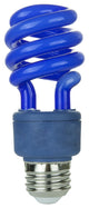 Sunlite Sm13/B 13 Watt T3 Spiral Lamp Medium, E26, Base Blue
