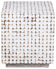 East at Main Covington White Coconut Shell Inlay Square Accent Table