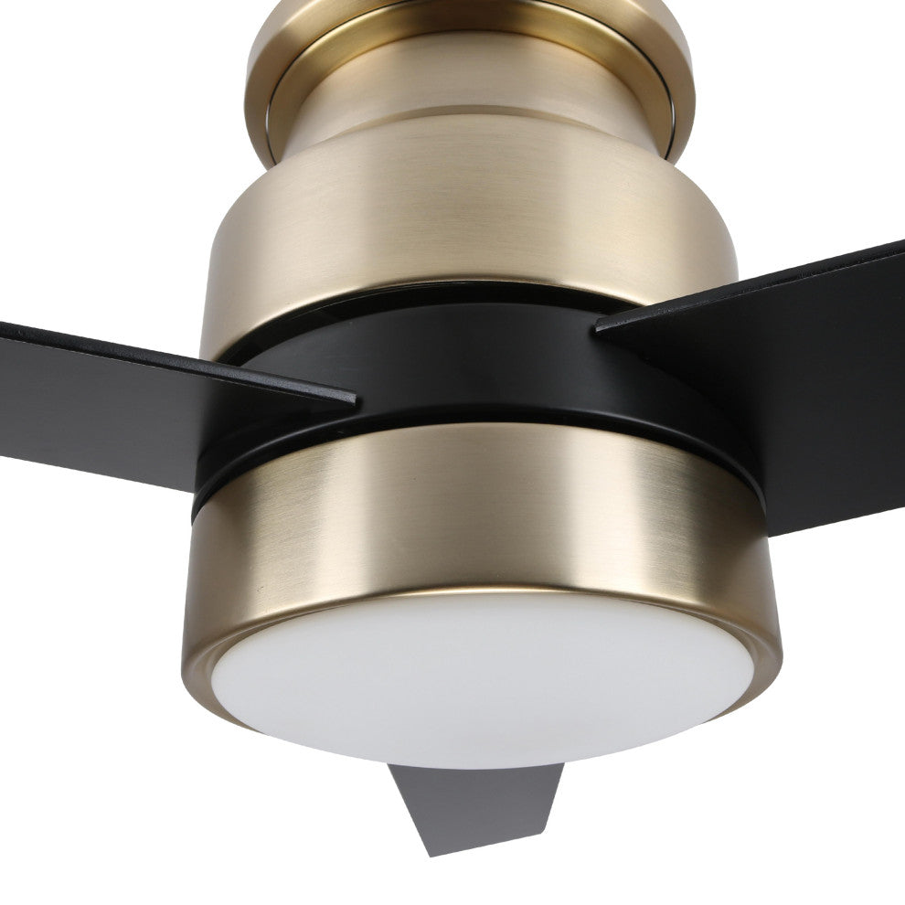 Carro 52'' Indoor Ceiling Fan with Light Wall Control and Remote by Wifi App, Golden