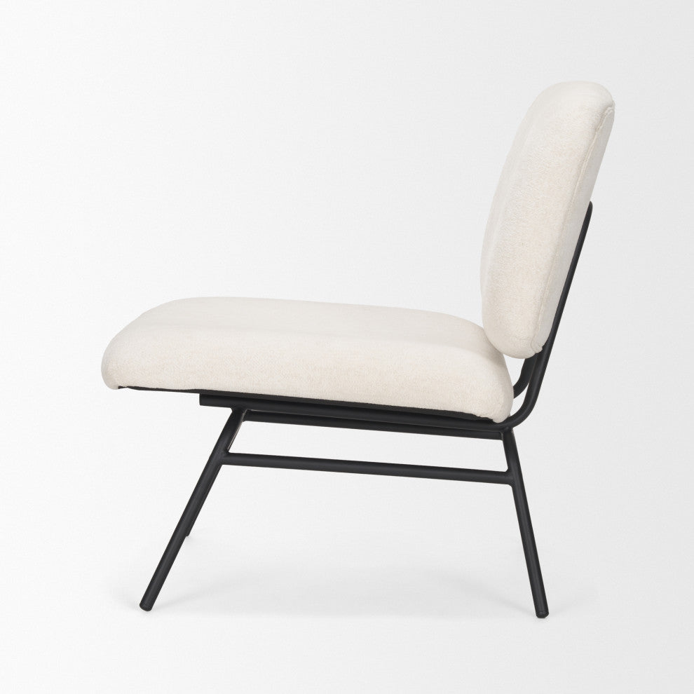 Nora Cream Fabric With Matte Black Metal Legs Accent Chair