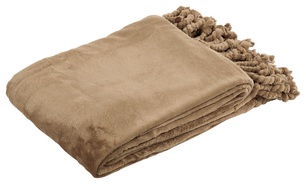 Braided Rope Flannel Fleece Throw, Amphora, 60"x80"