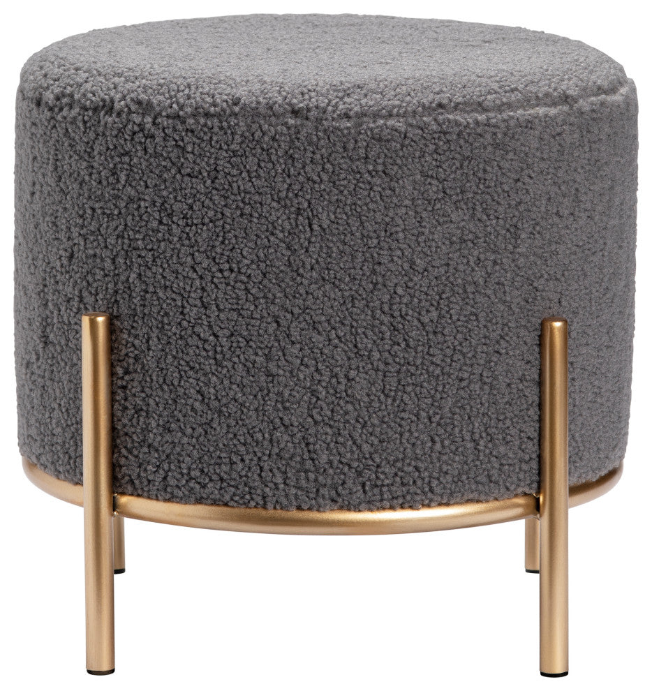 Zanella Gray Sherpa Stool