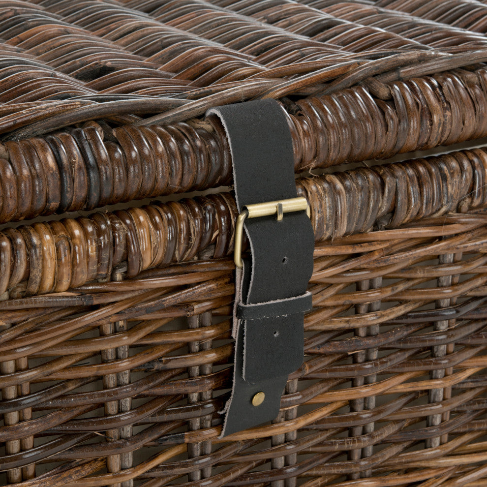 happimess Caden 30" Wicker Storage Trunk, Brown