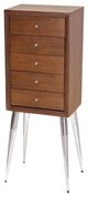 Metal and Wood Jewelry Armoire, Dark Brown