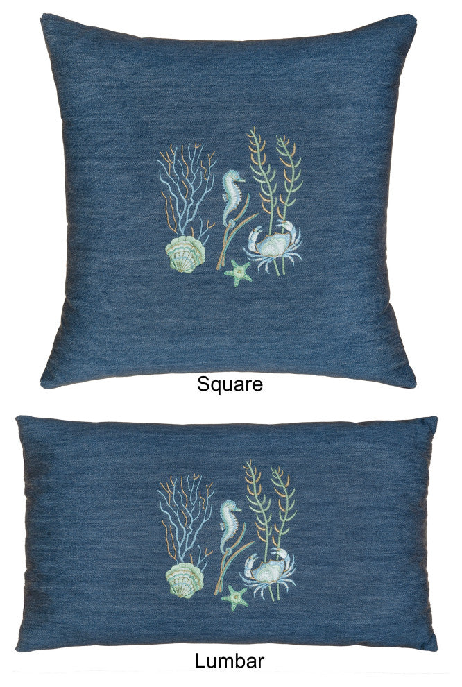 Linum Home Textiles Aaron Denim Decorative Pillow Cover, Denim Blue, Lumbar