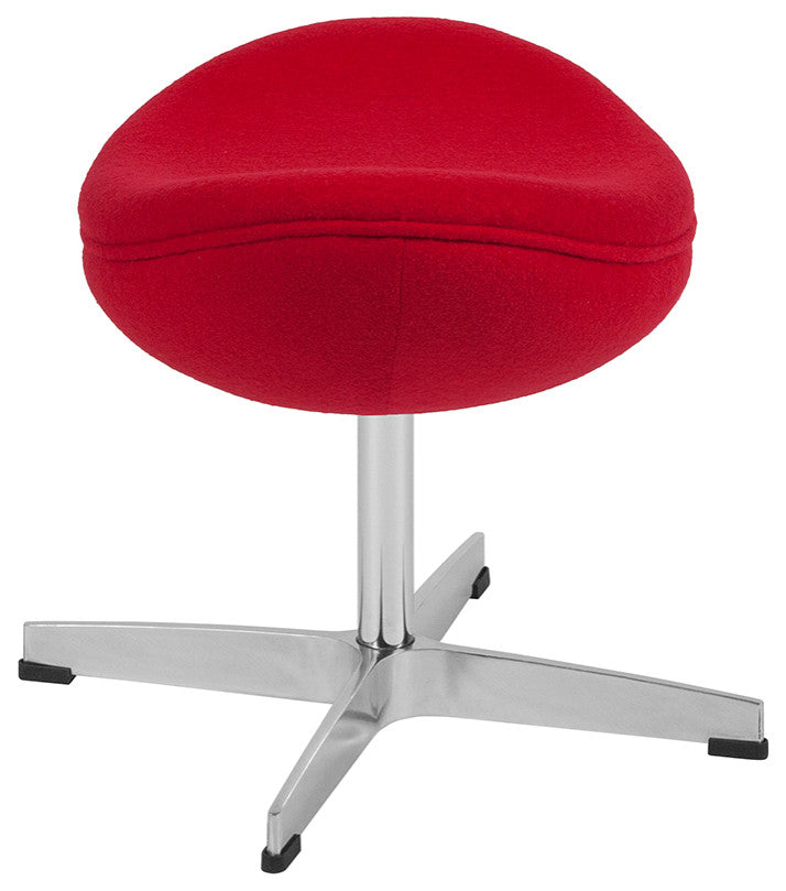 Red Wool Fabric Ottoman