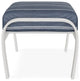 Belle Isle Cushion Outdoor Ottoman, Equal Ink/Snow