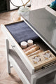 Athens 30" Makeup Counter, Glossy White, Gray Expo Quartz Top