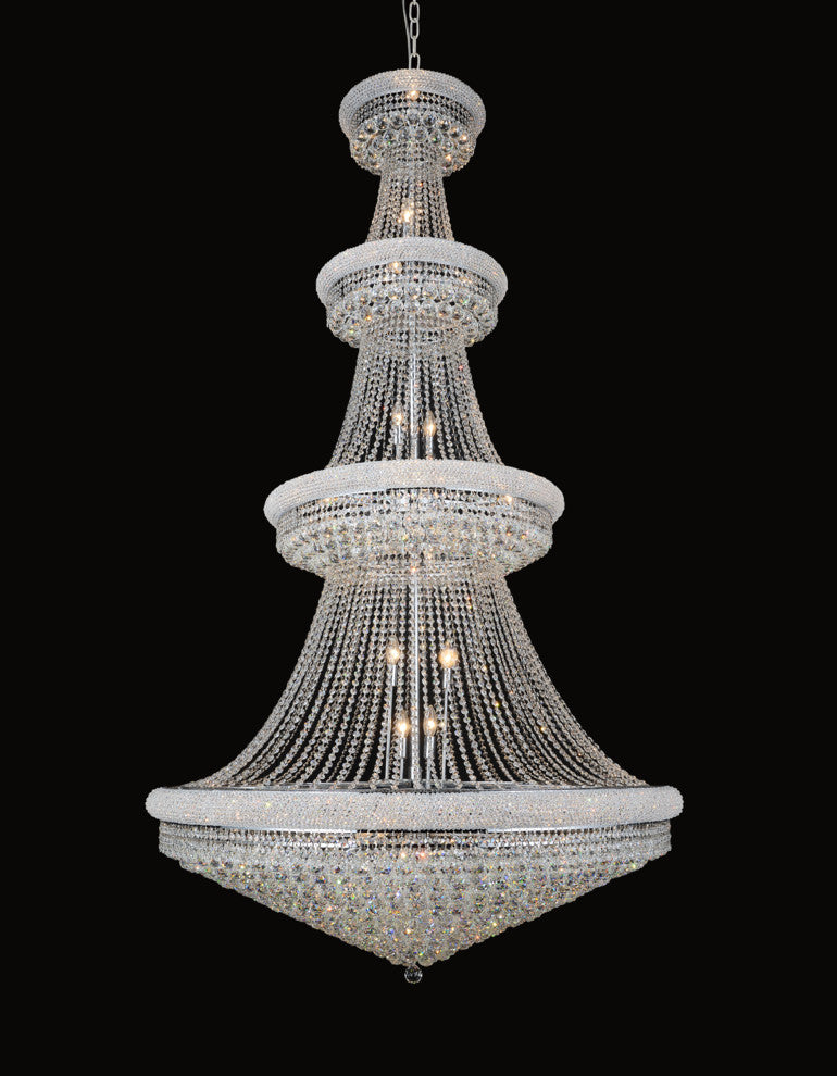 Empire 42 Light Down Chandelier With Chrome Finish